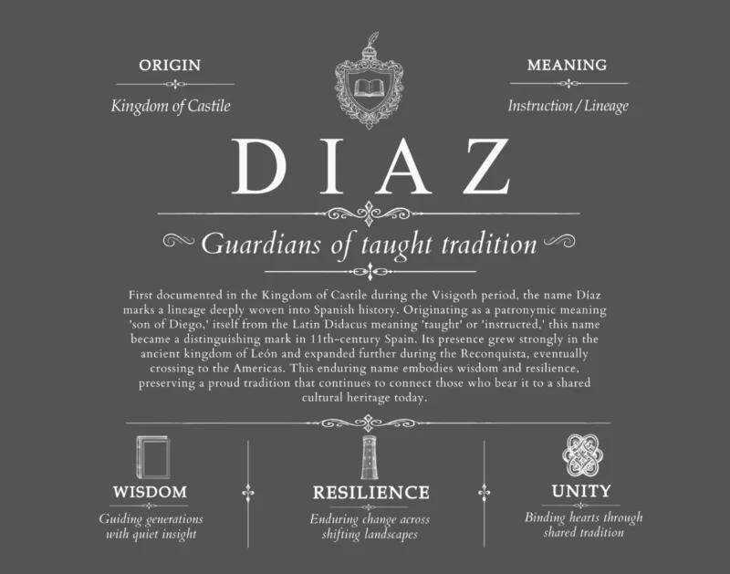 Diaz surname meaning history and origin in Gray