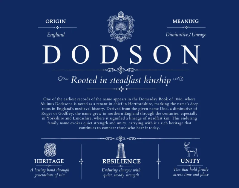 Dodson last name history and origin in Deep Blue