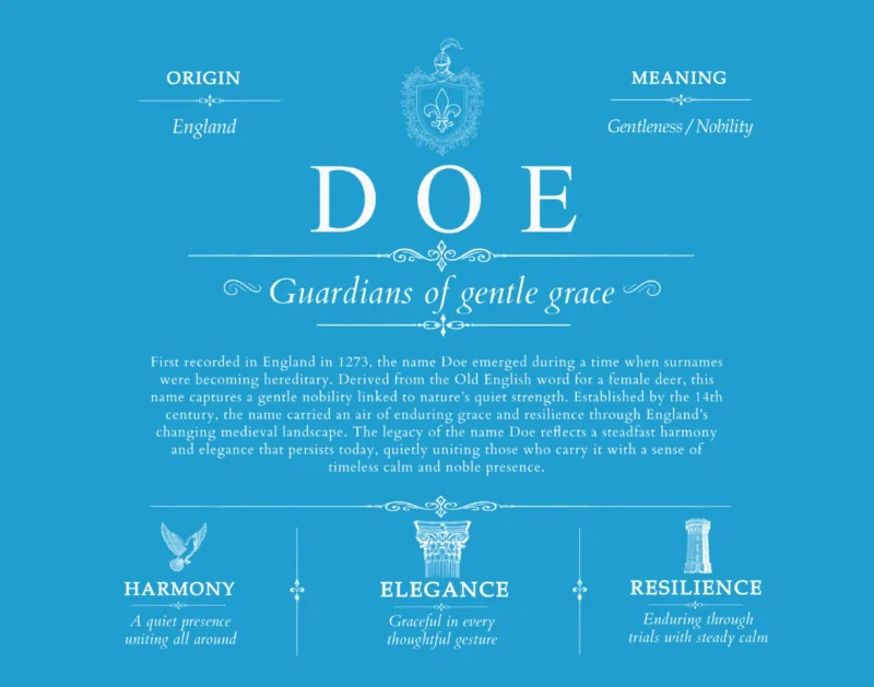 Doe surname heritage and history in Blue