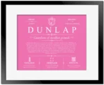 Dunlap last name history and origin in Pink with Black Matte Frame