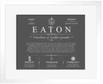 Eaton surname meaning history and origin in Gray with White Matte Frame
