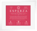 Esparza surname meaning and origin in Red with White Matte Frame