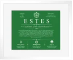 Estes surname meaning origin and heritage in Dark Green with White Matte Frame Estes surname meaning origin and heritage in Dark Green with White Matte Frame