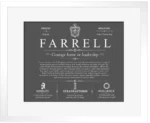Farrell surname meaning origin and heritage in Gray with White Matte Frame