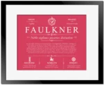 Faulkner personalized surname meaning in Red with Black Matte Frame
