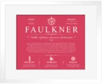 Faulkner personalized surname meaning in Red with White Matte Frame Faulkner personalized surname meaning in Red with White Matte Frame