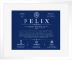 Felix family name origin and history in Deep Blue with White Matte Frame Felix family name origin and history in Deep Blue with White Matte Frame