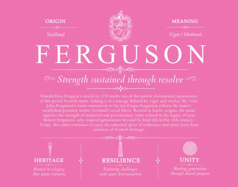 Ferguson personalized surname meaning in Pink