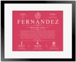 Fernandez surname origin and history in Red with Black Matte Frame