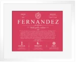 Fernandez surname origin and history in Red with White Matte Frame Fernandez surname origin and history in Red with White Matte Frame