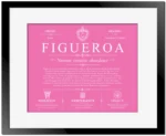 Figueroa family name meaning and origin in Pink with Black Matte Frame