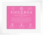 Figueroa family name meaning and origin in Pink with White Matte Frame Figueroa family name meaning and origin in Pink with White Matte Frame