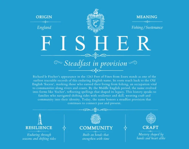 Fisher family name heritage in Blue