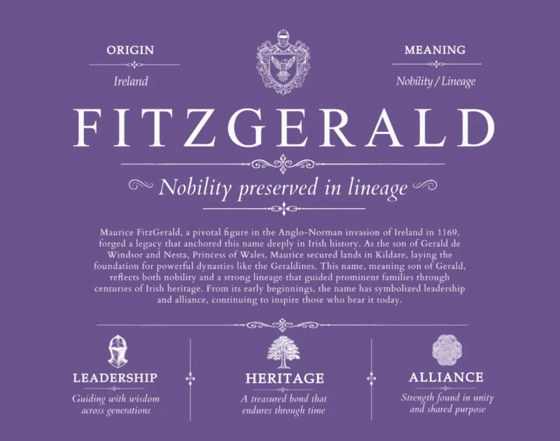 Fitzgerald family name meaning and history in Purple