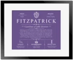 Fitzpatrick last name history and origin in Purple with Black Matte Frame