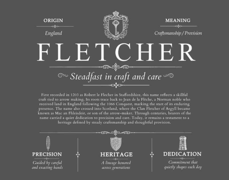 Fletcher personalized family surname in Gray