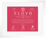 Floyd surname history and heritage in Red with White Matte Frame