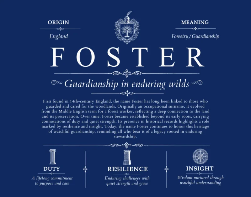 Foster surname origin and family heritage in Deep Blue