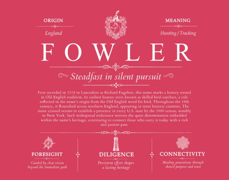 Fowler personalized last name meaning in Red