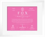 Fox surname history and family heritage in Pink with White Matte Frame