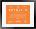 Franklin family name heritage in Orange with Black Matte Frame