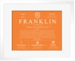 Franklin family name heritage in Orange with White Matte Frame Franklin family name heritage in Orange with White Matte Frame