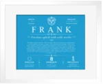 Frank last name history and origin in Blue with White Matte Frame Frank last name history and origin in Blue with White Matte Frame