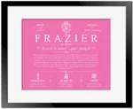 Frazier surname origin and history in Pink with Black Matte Frame
