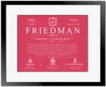 Friedman personalized surname meaning in Red with Black Matte Frame