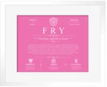 Fry surname history and heritage in Pink with White Matte Frame Fry surname history and heritage in Pink with White Matte Frame