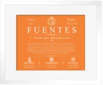 Fuentes personalized family surname in Orange with White Matte Frame Fuentes personalized family surname in Orange with White Matte Frame