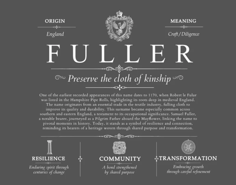 Fuller surname origin and family heritage in Gray