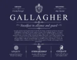 Gallagher last name origin and heritage in Navy Blue Gallagher last name origin and heritage in Navy Blue