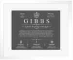 Gibbs surname origin and history in Gray with White Matte Frame