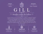 Gill family name heritage in Purple Gill family name heritage in Purple
