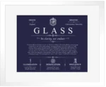 Glass personalized last name meaning in Navy Blue with White Matte Frame