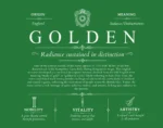 Golden family name meaning and history in Dark Green