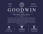 Goodwin personalized last name meaning in Navy Blue