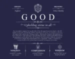 Good surname meaning history and origin in Navy Blue