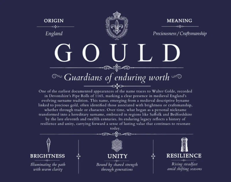 Gould family name history in Navy Blue