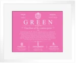 Green surname meaning and heritage in Pink with White Matte Frame Green surname meaning and heritage in Pink with White Matte Frame