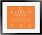 Griffin surname meaning and heritage in Orange with Black Matte Frame