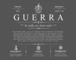 Guerra personalized family surname in Gray