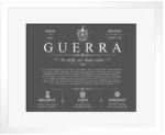 Guerra personalized family surname in Gray with White Matte Frame