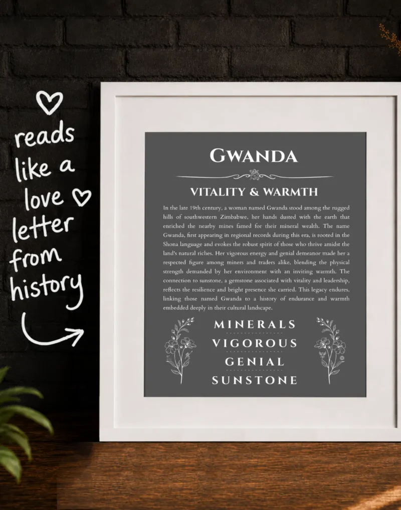 Gwanda personalized name origin story