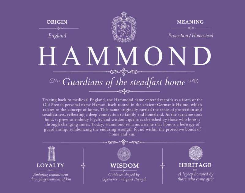 Hammond family name history in Purple