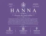 Hanna personalized surname meaning in Purple