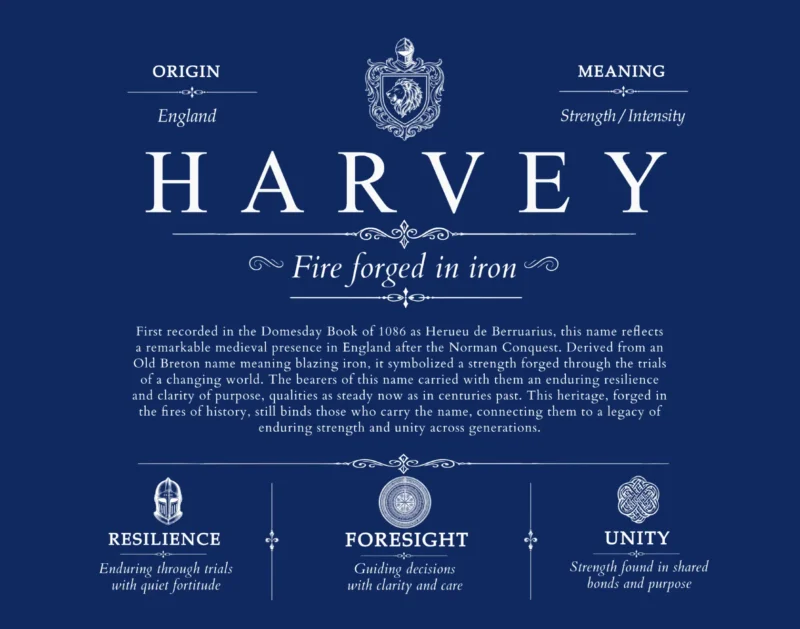 Harvey surname origin and family heritage in Deep Blue