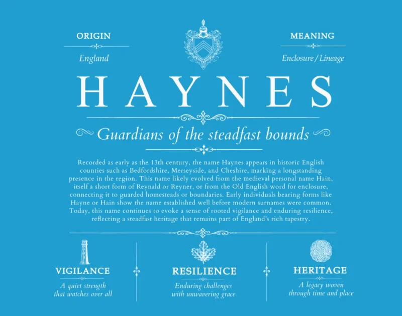 Haynes last name history and origin in Blue