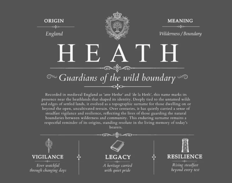 Heath personalized last name meaning in Gray